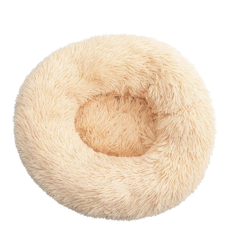 Fluffy donut bed in Honey, top view