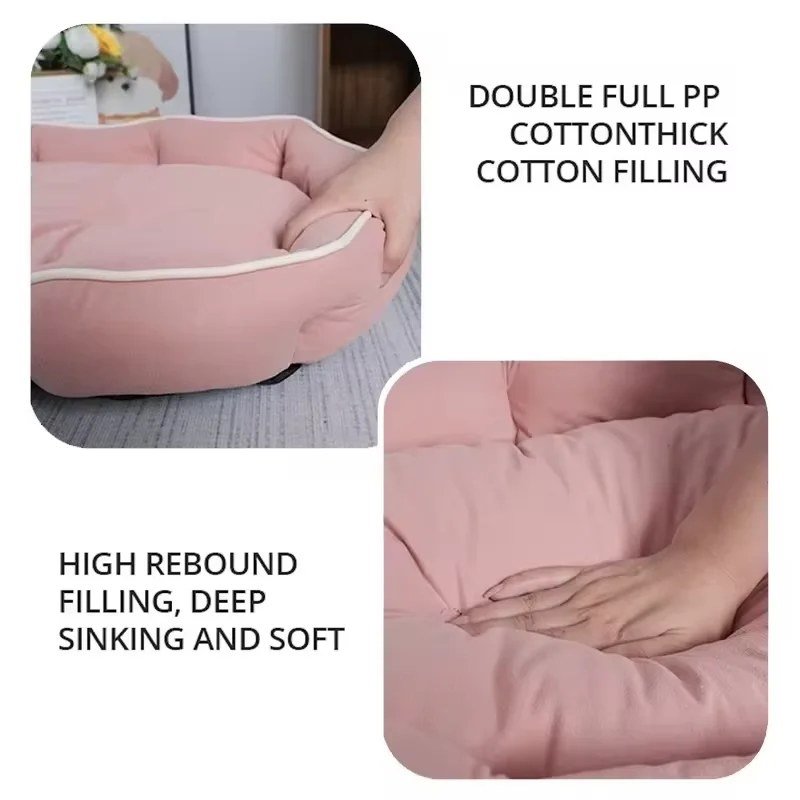 Close-up of the thick PP cotton filling in the bolster sofa bed